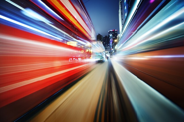 Dynamic red and blue motion blur abstract